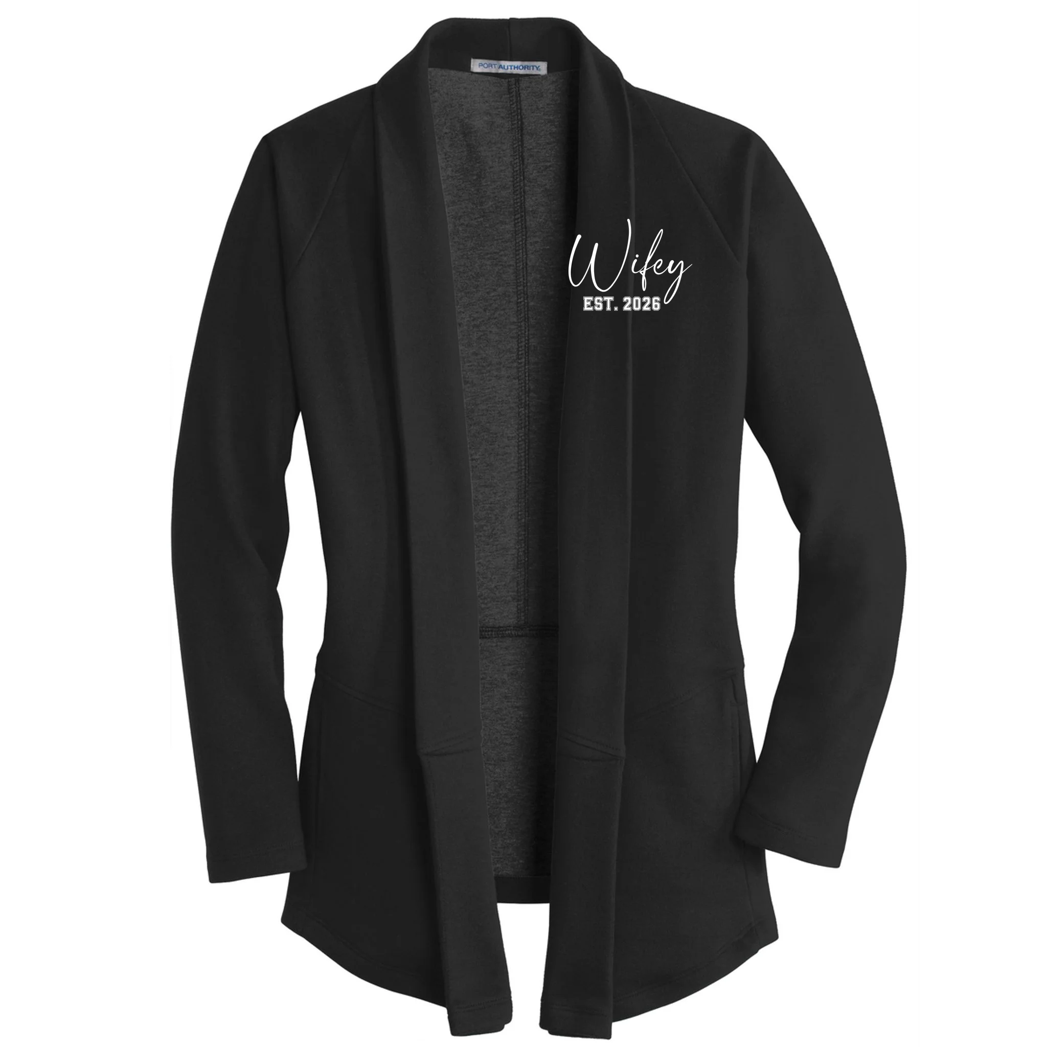 Wifey Personalized Wifey Est. 2026 Custom Year Women's Cardigan - Front
