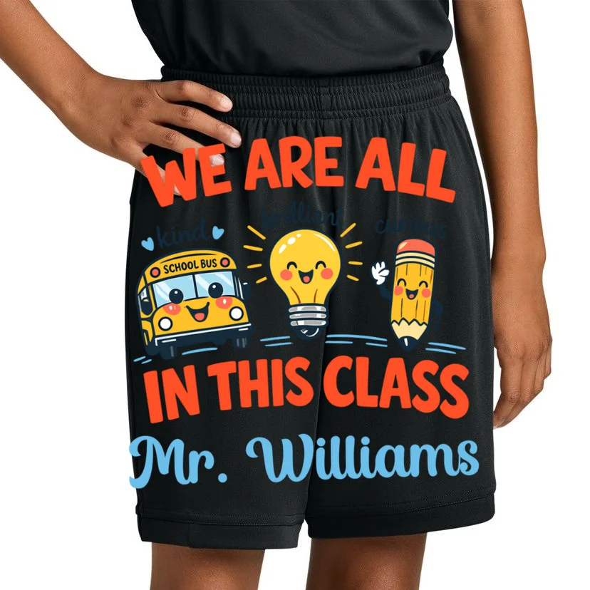 We Are All In This Class Custom Grade Level Teacher Name Kids Shorts - Front 1