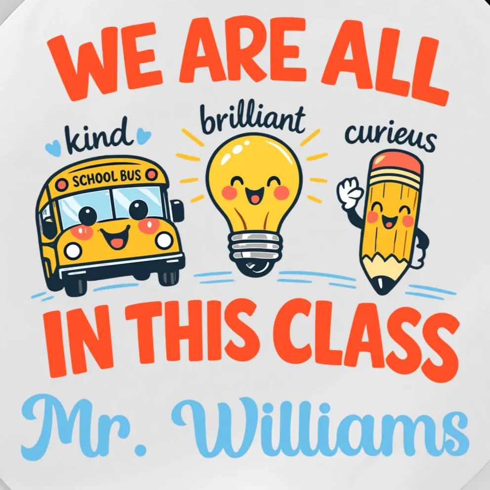 We Are All In This Class Custom Grade Level Teacher Name Magnet - Front - Close-up