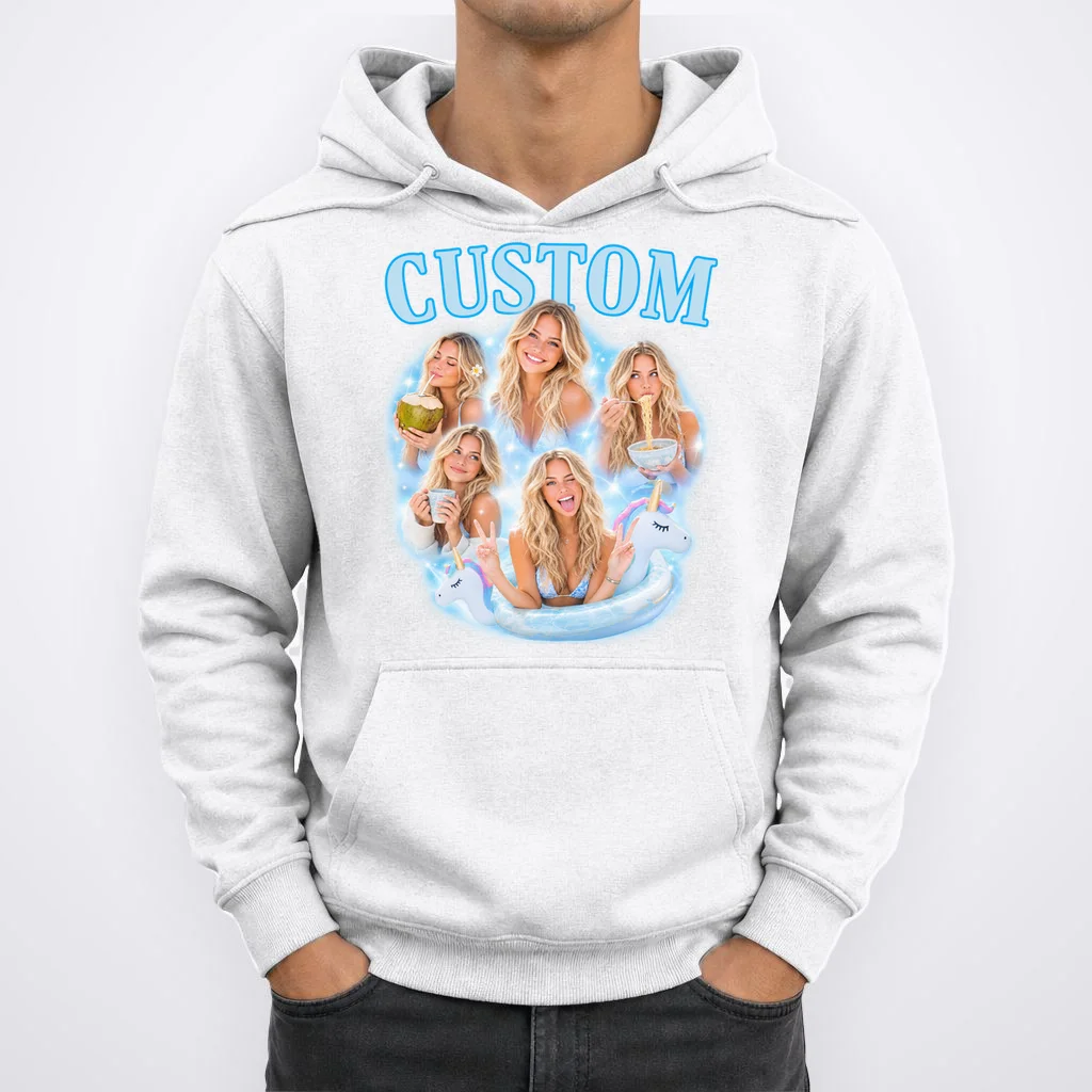 Custom Photo Collage Personalized Name Gift - Multi Photo Portrait Custom Design Men's Hoodie - Front 1