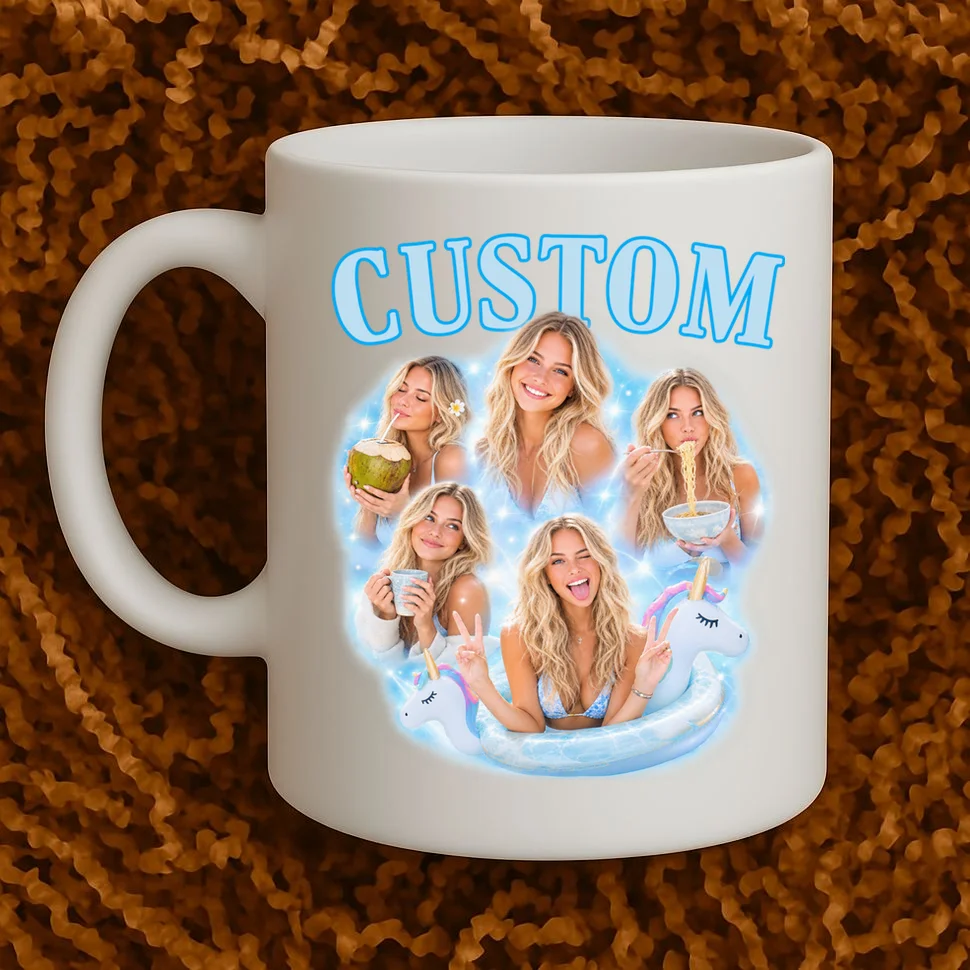 Custom Photo Collage Personalized Name Gift - Multi Photo Portrait Custom Design Mug - Front 1