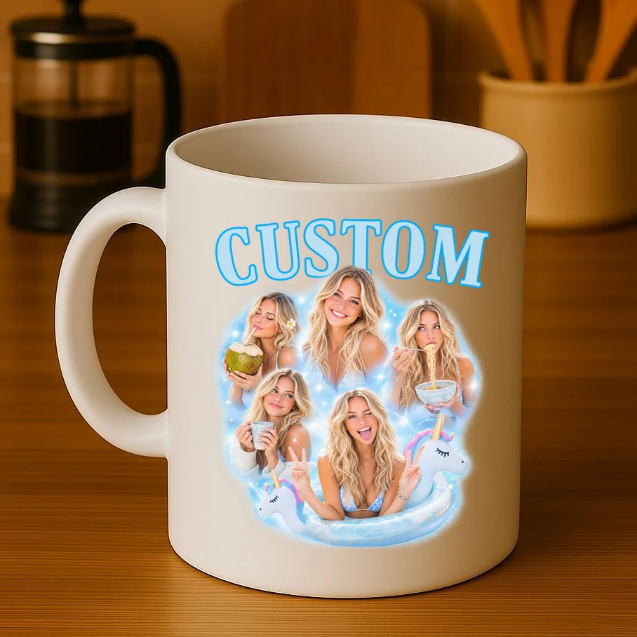 Custom Photo Collage Personalized Name Gift - Multi Photo Portrait Custom Design Mug - Front 3