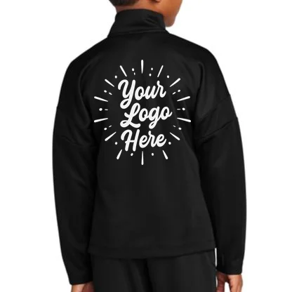 Your Logo Here Custom Business Logo Front And Back Kids Jacket - Back - Close-up