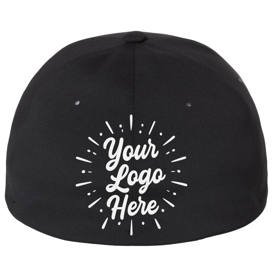 Your Logo Here Custom Business Logo Front And Back Flexfit Men's Snapback Hat - Back - Close-up