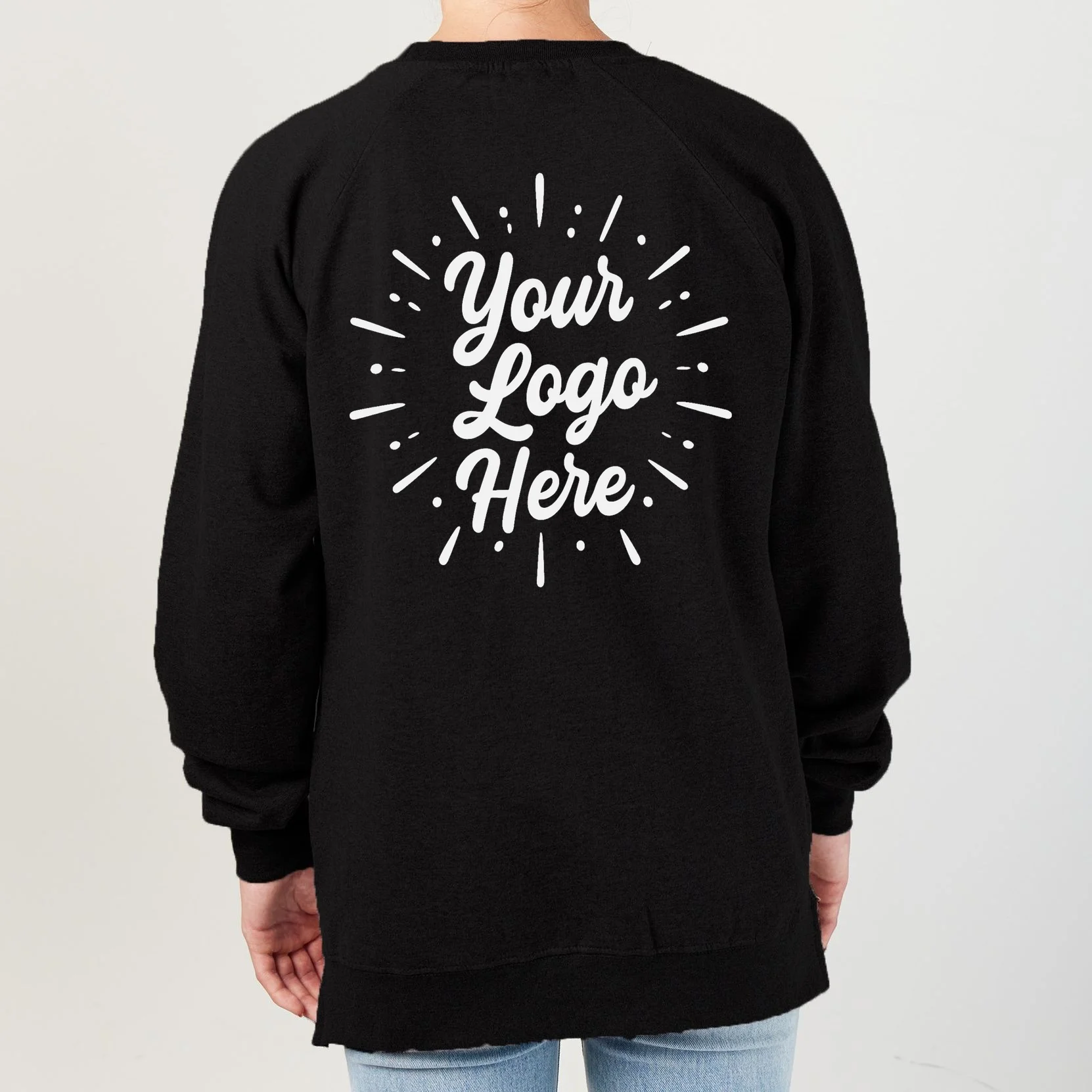 Your Logo Here Custom Business Logo Front And Back Women's Sweatshirt - Back - Close-up