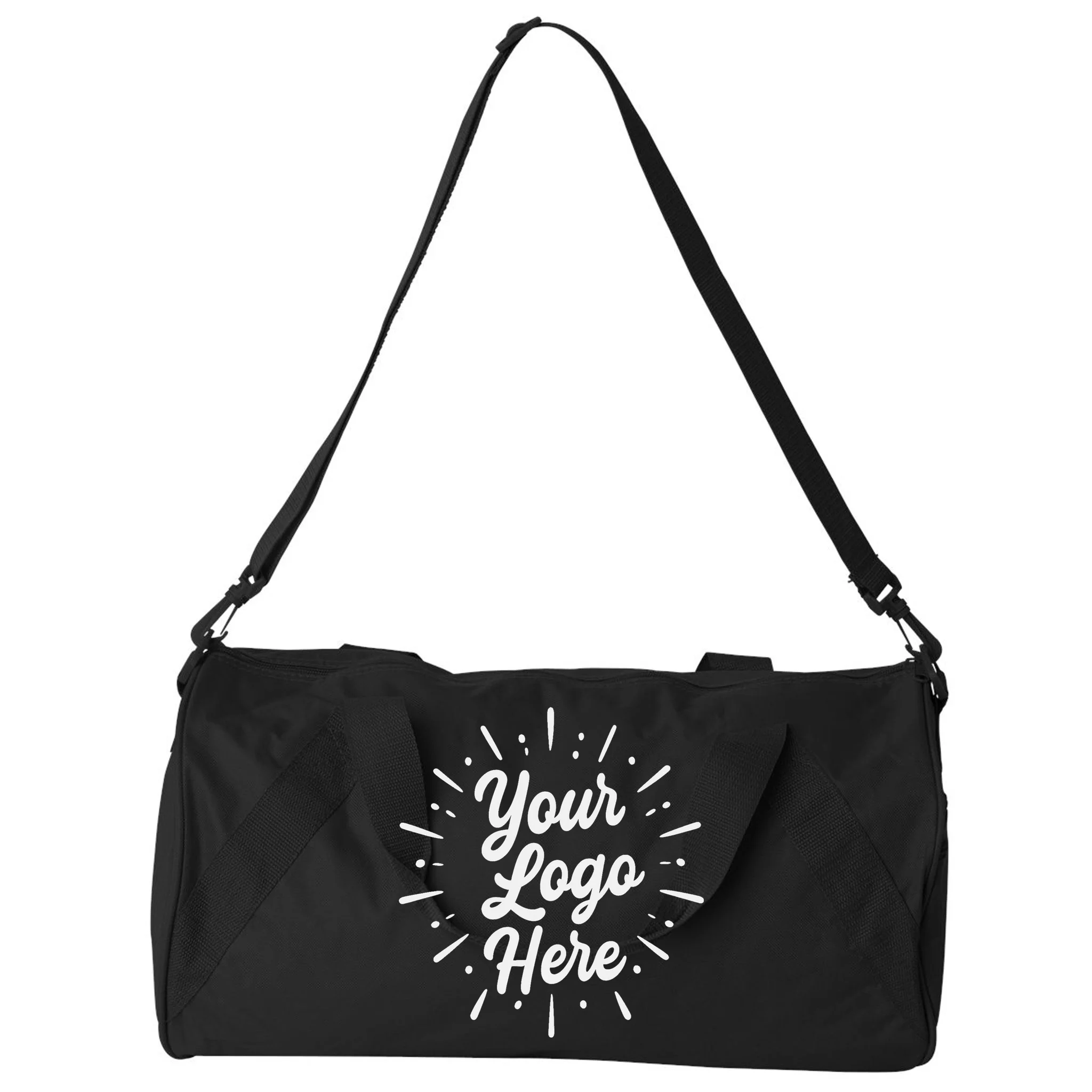 Your Logo Here Custom Business Logo Front And Back Duffel Bag - Back