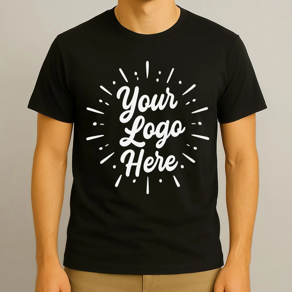 Your Logo Here Custom Business Logo Front And Back T-Shirt - Front 3