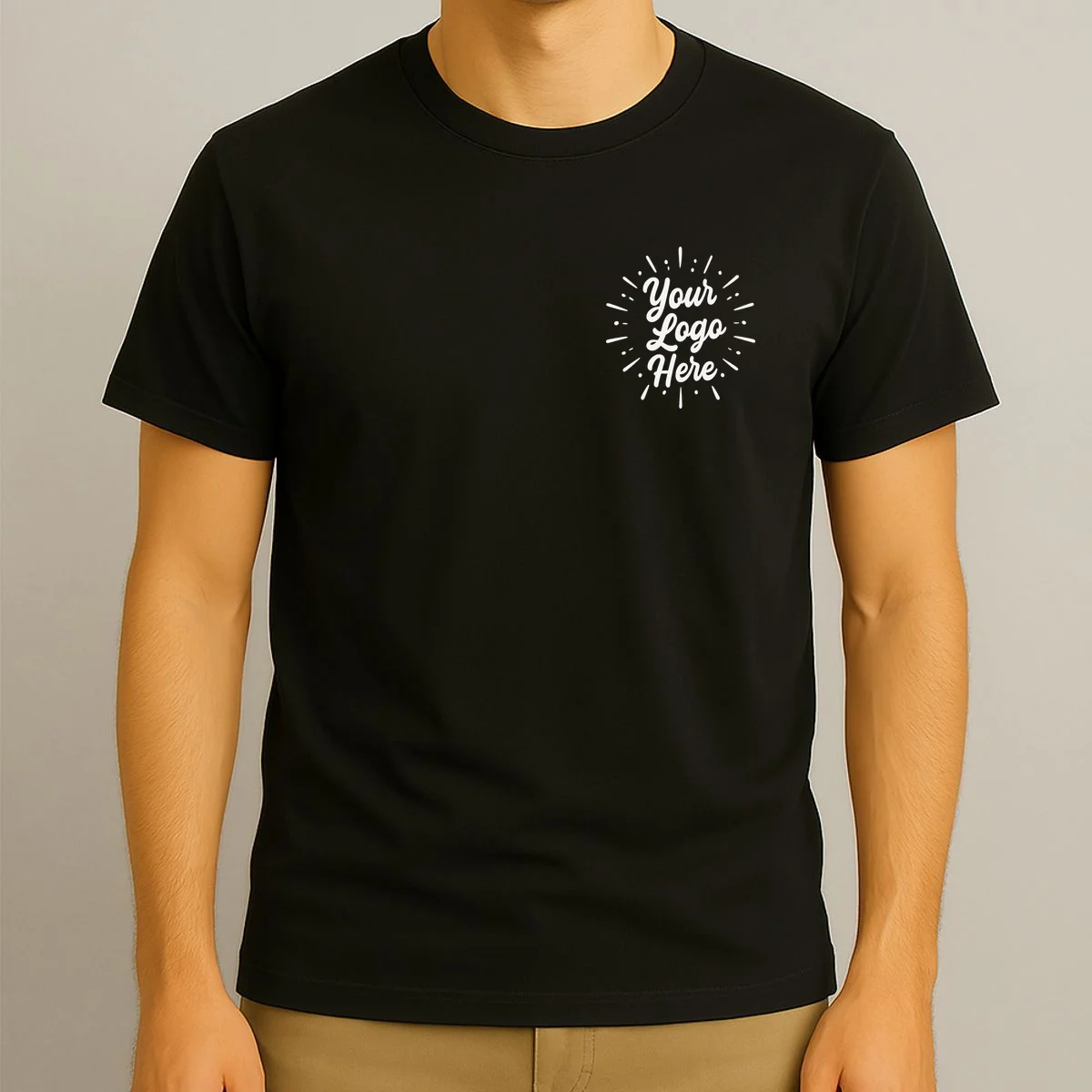 Your Logo Here Custom Business Logo Front And Back T-Shirt - Front 3