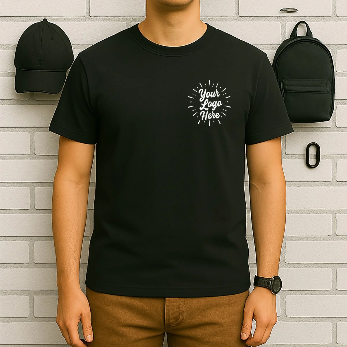 Your Logo Here Custom Business Logo Front And Back T-Shirt - Front 6