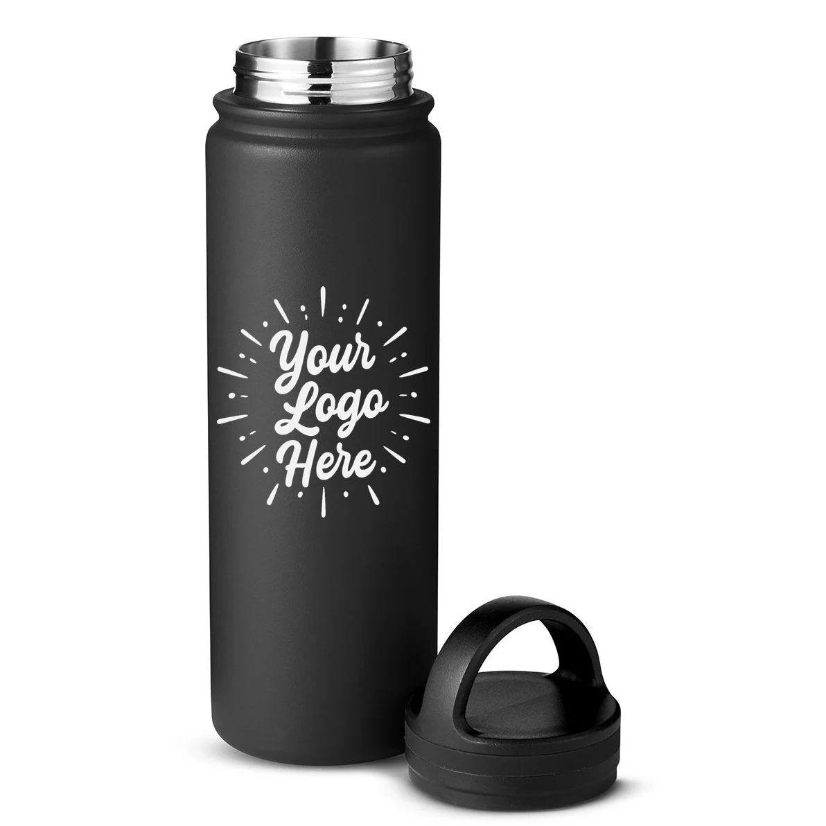 Your Logo Here Custom Business Logo Front And Back 24oz Water Bottle - Back - Close-up