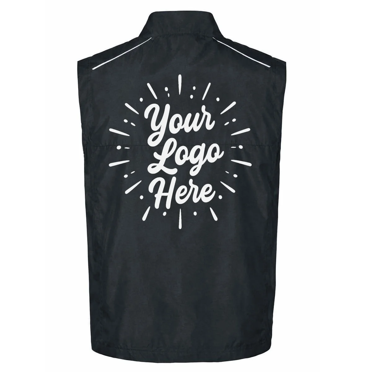 Your Logo Here Custom Business Logo Front And Back Men's Vest - Back - Close-up