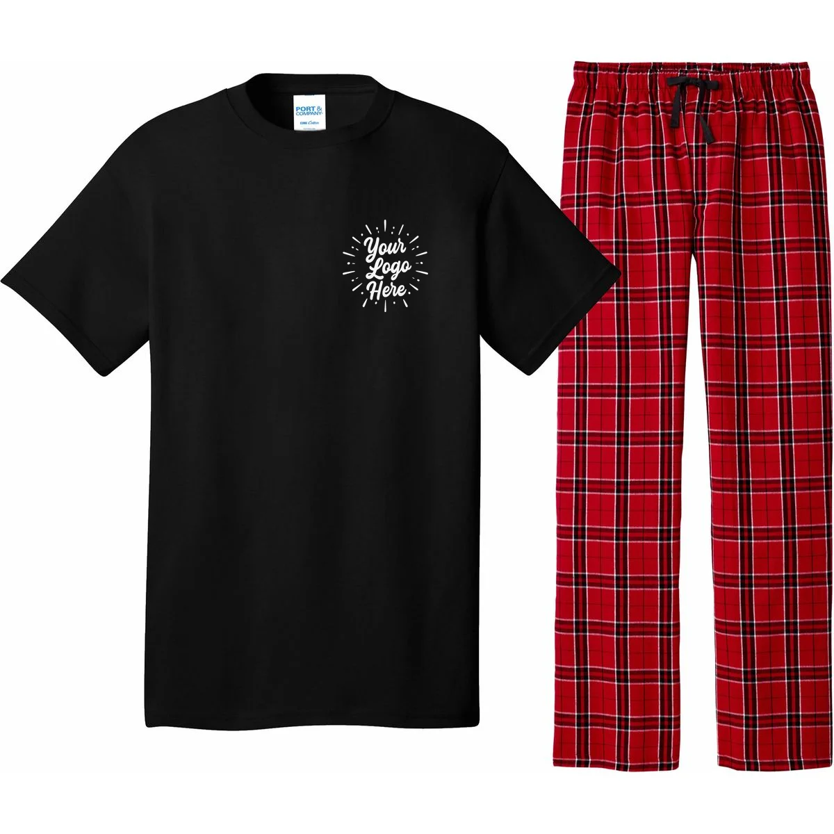Your Logo Here Custom Business Logo Front And Back Pajama Set - Front