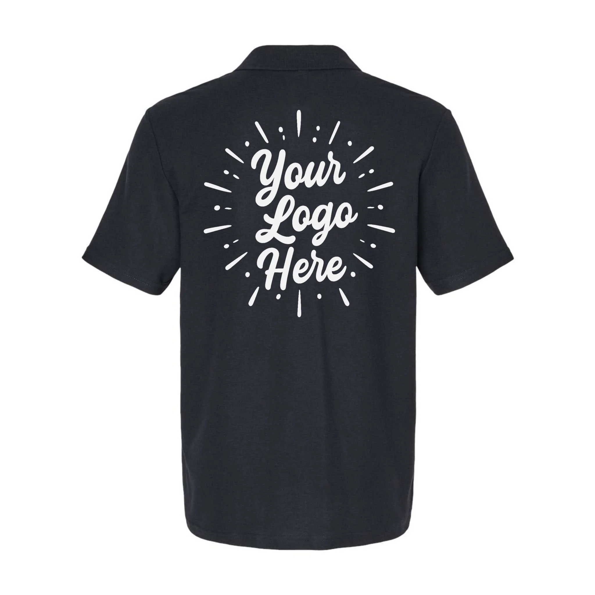 Your Logo Here Custom Business Logo Front And Back Men's Polo - Back