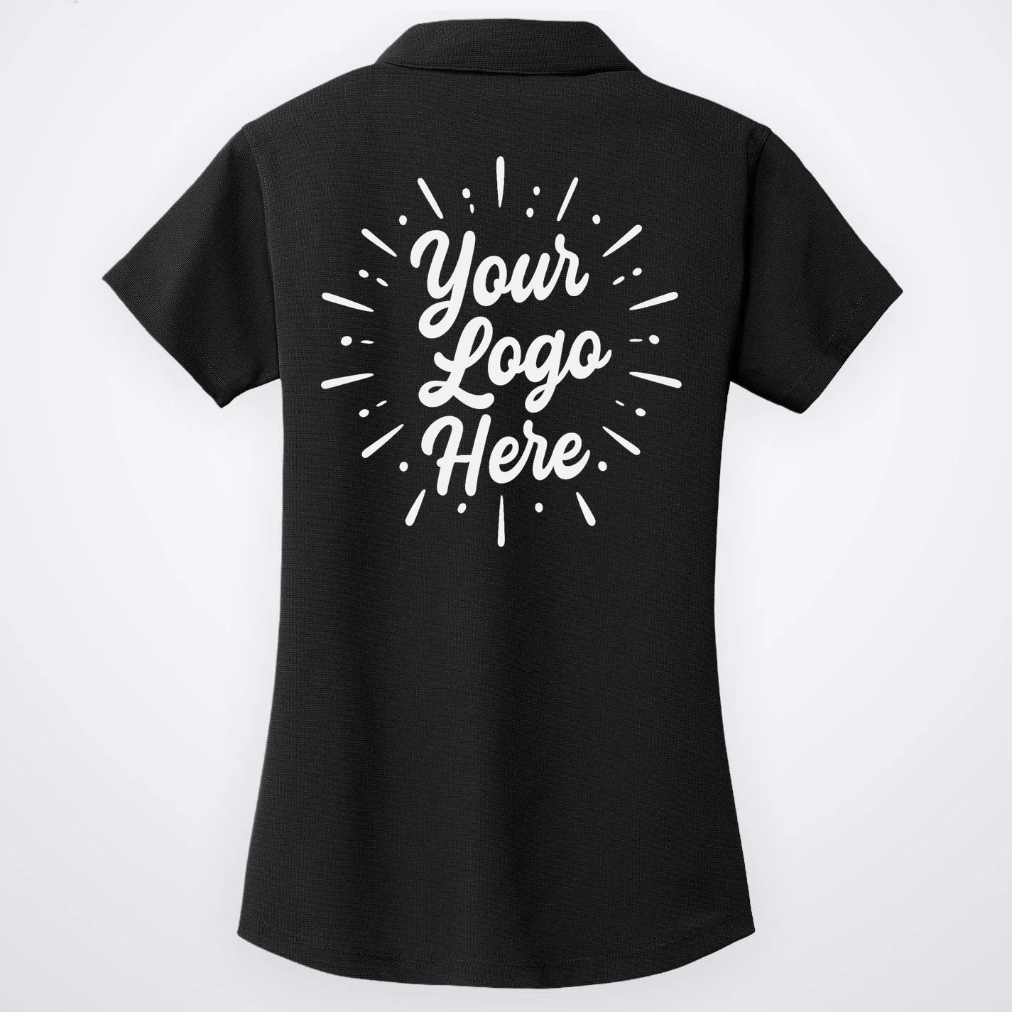 Your Logo Here Custom Business Logo Front And Back Women's Polo - Back - Close-up