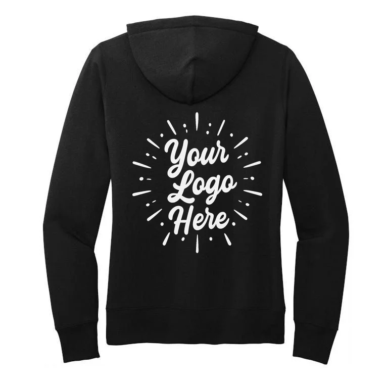 Your Logo Here Custom Business Logo Front And Back Women's Pullover Hoodie - Back - Close-up