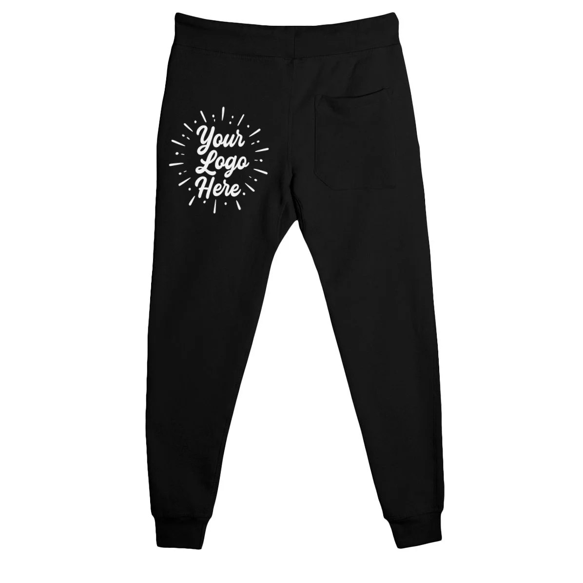 Your Logo Here Custom Business Logo Front And Back Men's Sweatpants - Back - Close-up