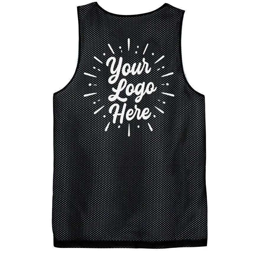 Your Logo Here Custom Business Logo Front And Back Men's Basketball Jersey - Back - Close-up
