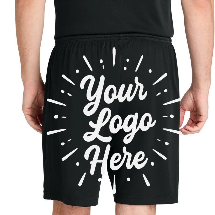 Your Logo Here Custom Business Logo Front And Back Men's Shorts - Back 1