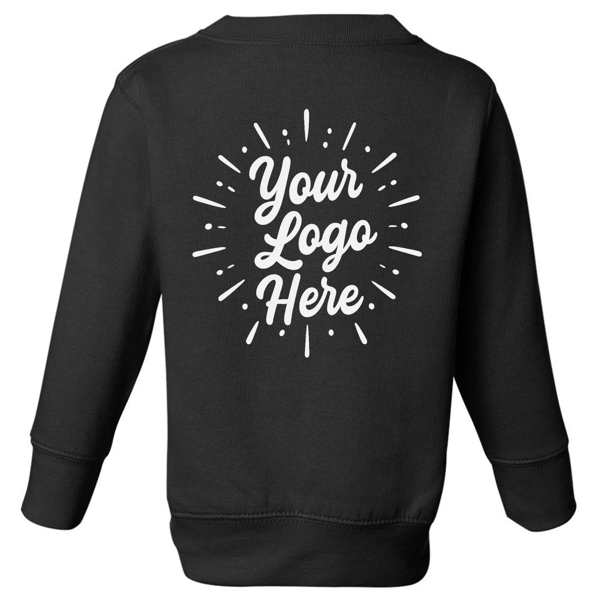 Your Logo Here Custom Business Logo Front And Back Toddler Sweatshirt - Back - Close-up