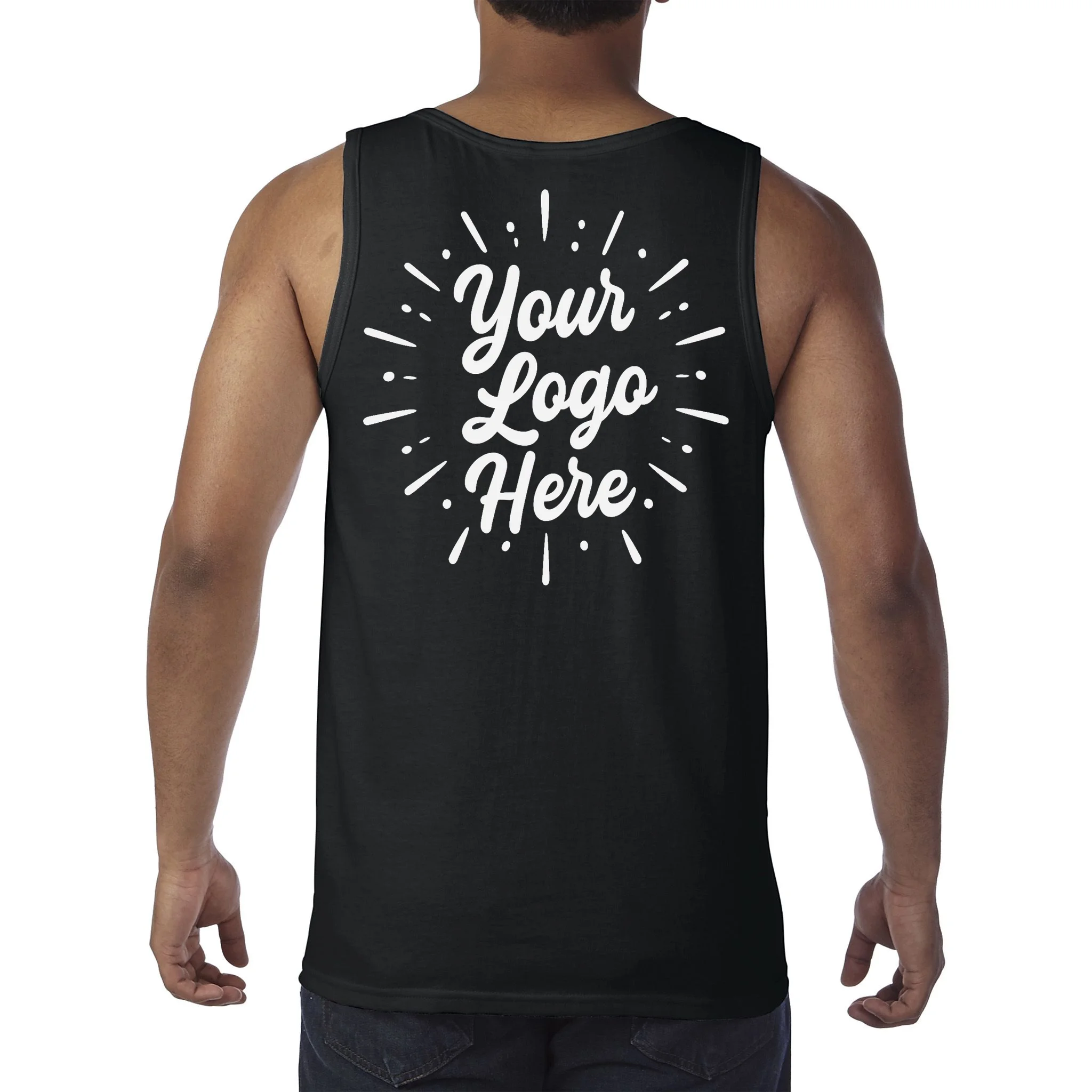 Your Logo Here Custom Business Logo Front And Back Tank Top - Back
