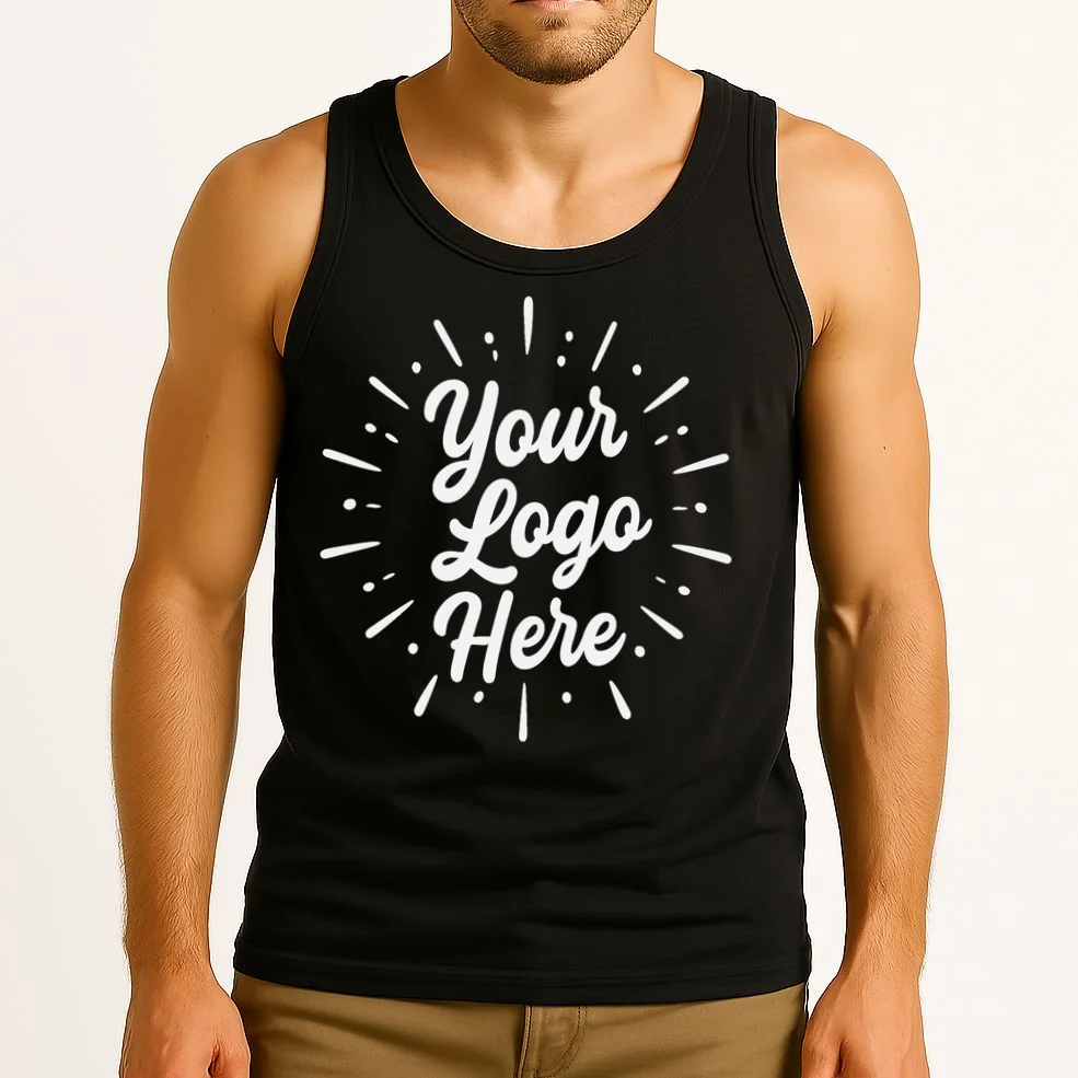 Your Logo Here Custom Business Logo Front And Back Tank Top - Front 2