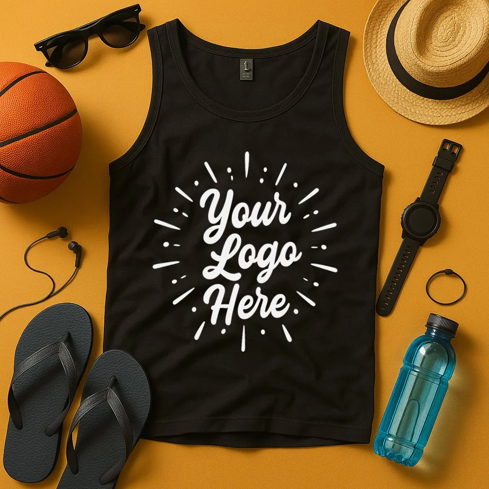 Your Logo Here Custom Business Logo Front And Back Tank Top - Front 3
