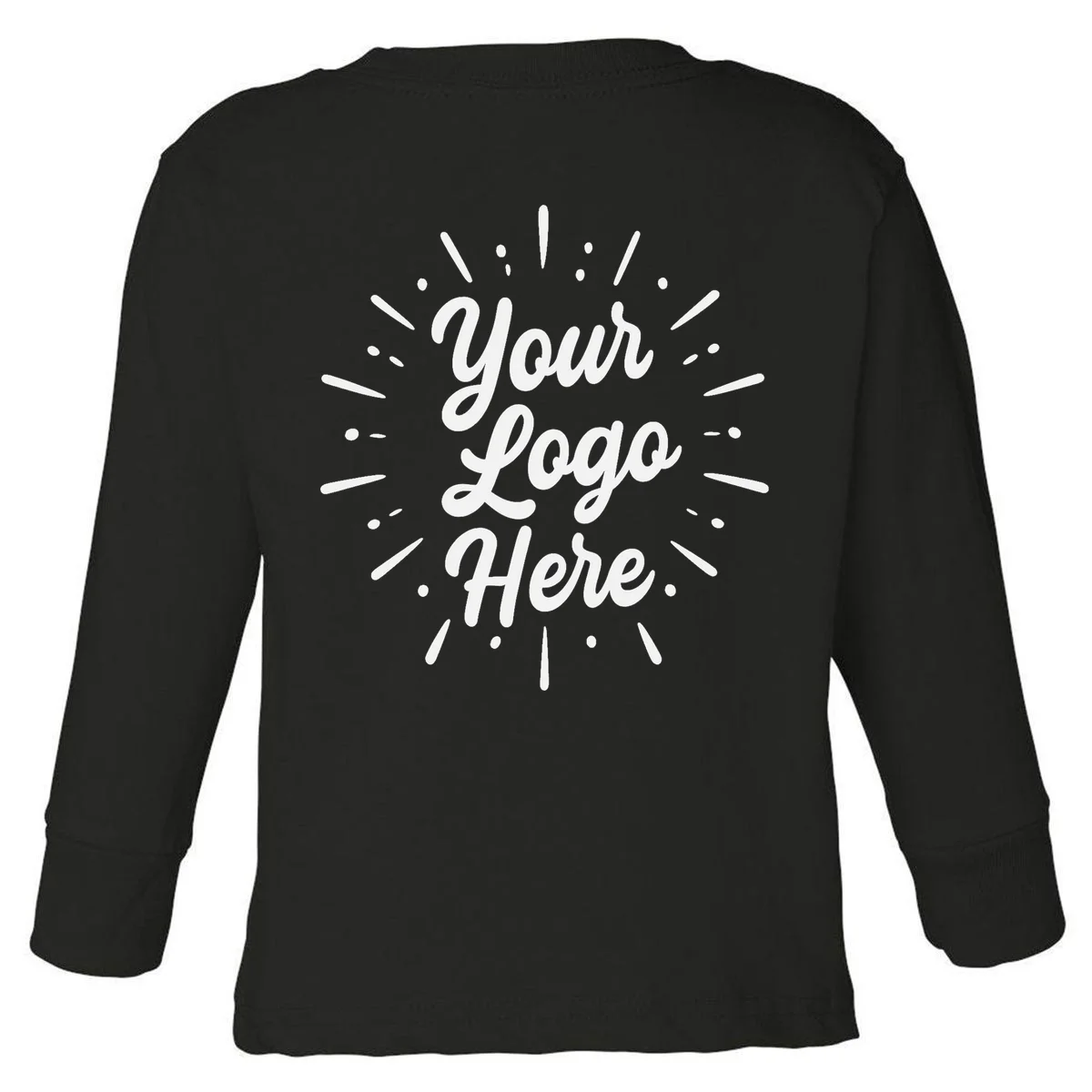 Your Logo Here Custom Business Logo Front And Back Toddler Long Sleeve Shirt - Back