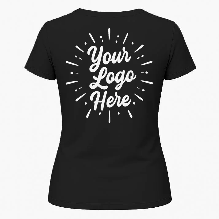 Your Logo Here Custom Business Logo Front And Back Women's T-Shirt - Back 1