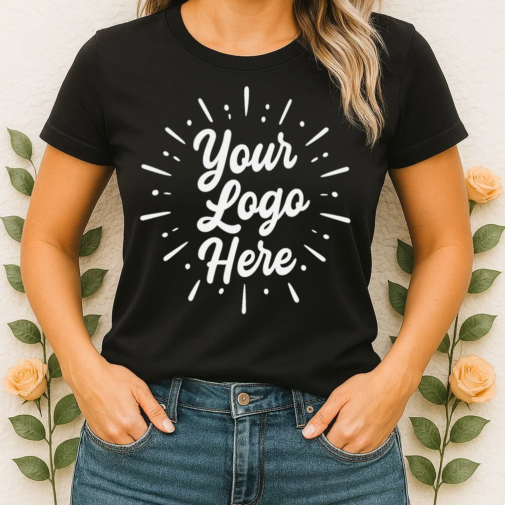 Your Logo Here Custom Business Logo Front And Back Women's T-Shirt - Front 1