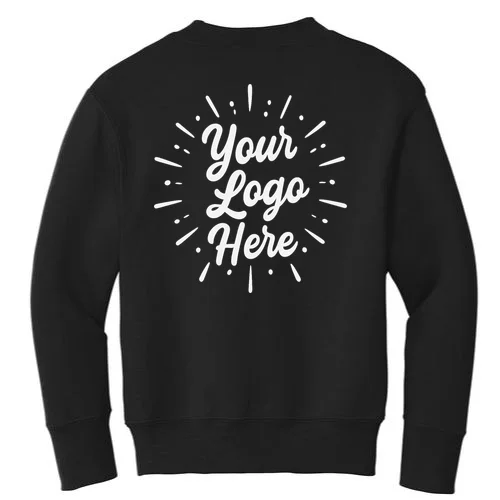 Your Logo Here Custom Business Logo Front And Back Kids Sweatshirt - Back