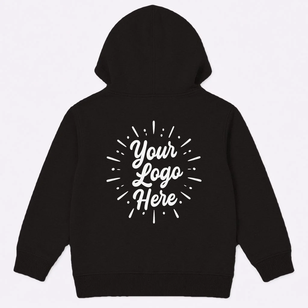 Your Logo Here Custom Business Logo Front And Back Kids Hoodie - Back