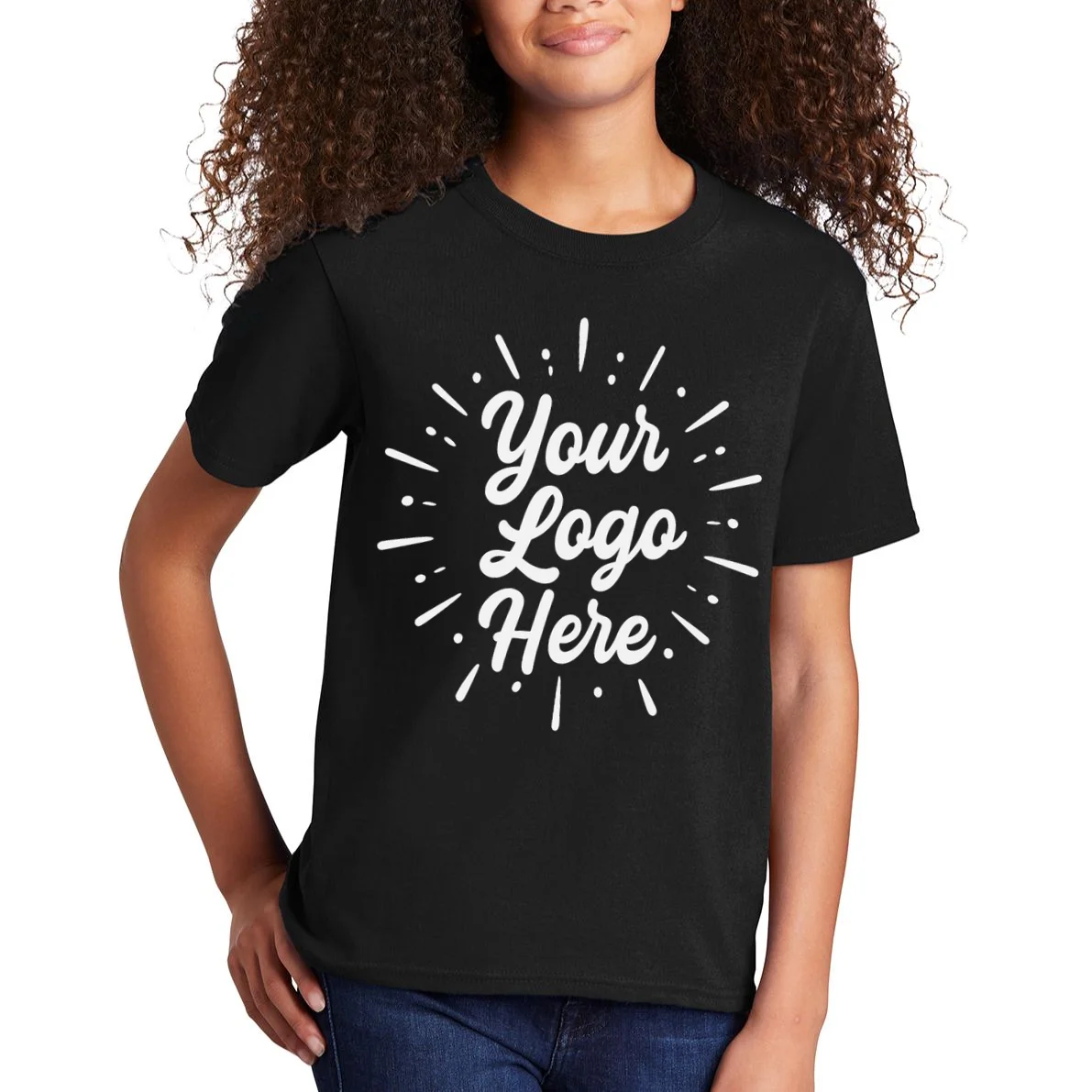 Your Logo Here Custom Business Logo Front And Back Kids T-Shirt - Front 1