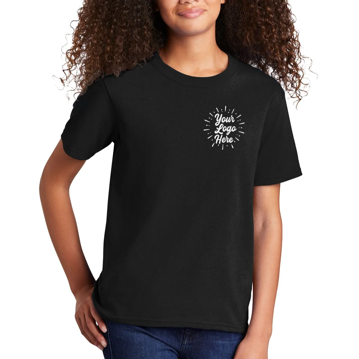 Your Logo Here Custom Business Logo Front And Back Kids T-Shirt - Front 1