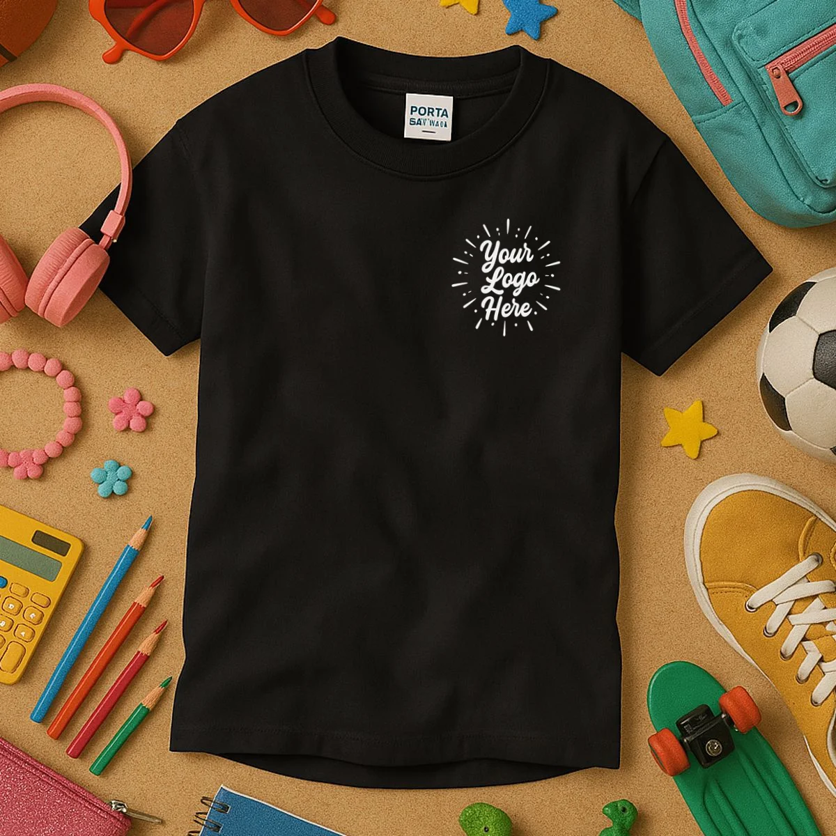 Your Logo Here Custom Business Logo Front And Back Kids T-Shirt - Front 2