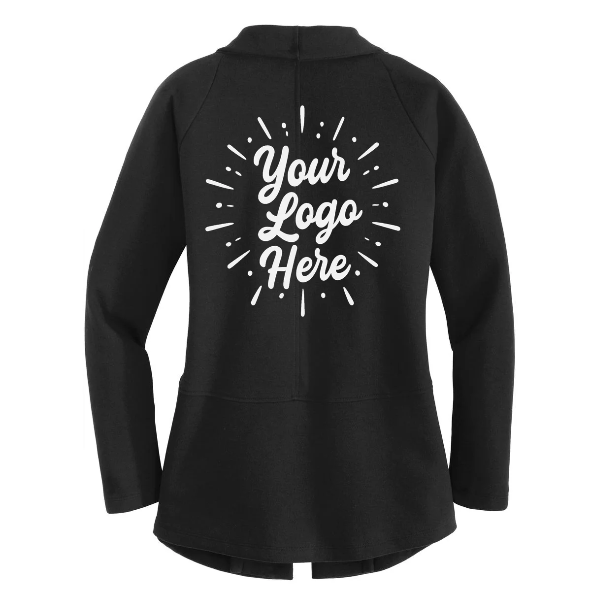 Your Logo Here Custom Business Logo Front And Back Women's Cardigan - Back - Close-up
