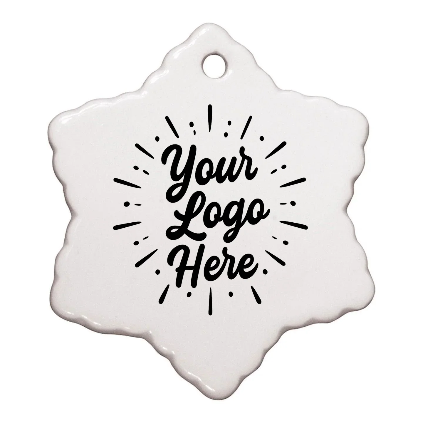 Your Logo Here Custom Business Logo Front And Back Ornament - Back - Close-up