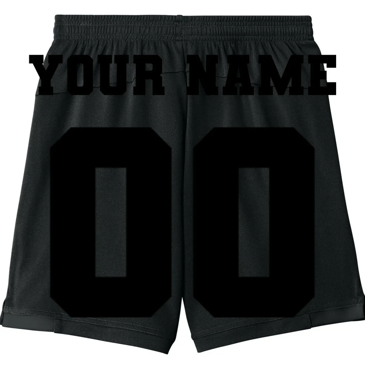 Your Name 00 Custom Jersey Number Sports School Team Personalize Kids Shorts - Back - Close-up