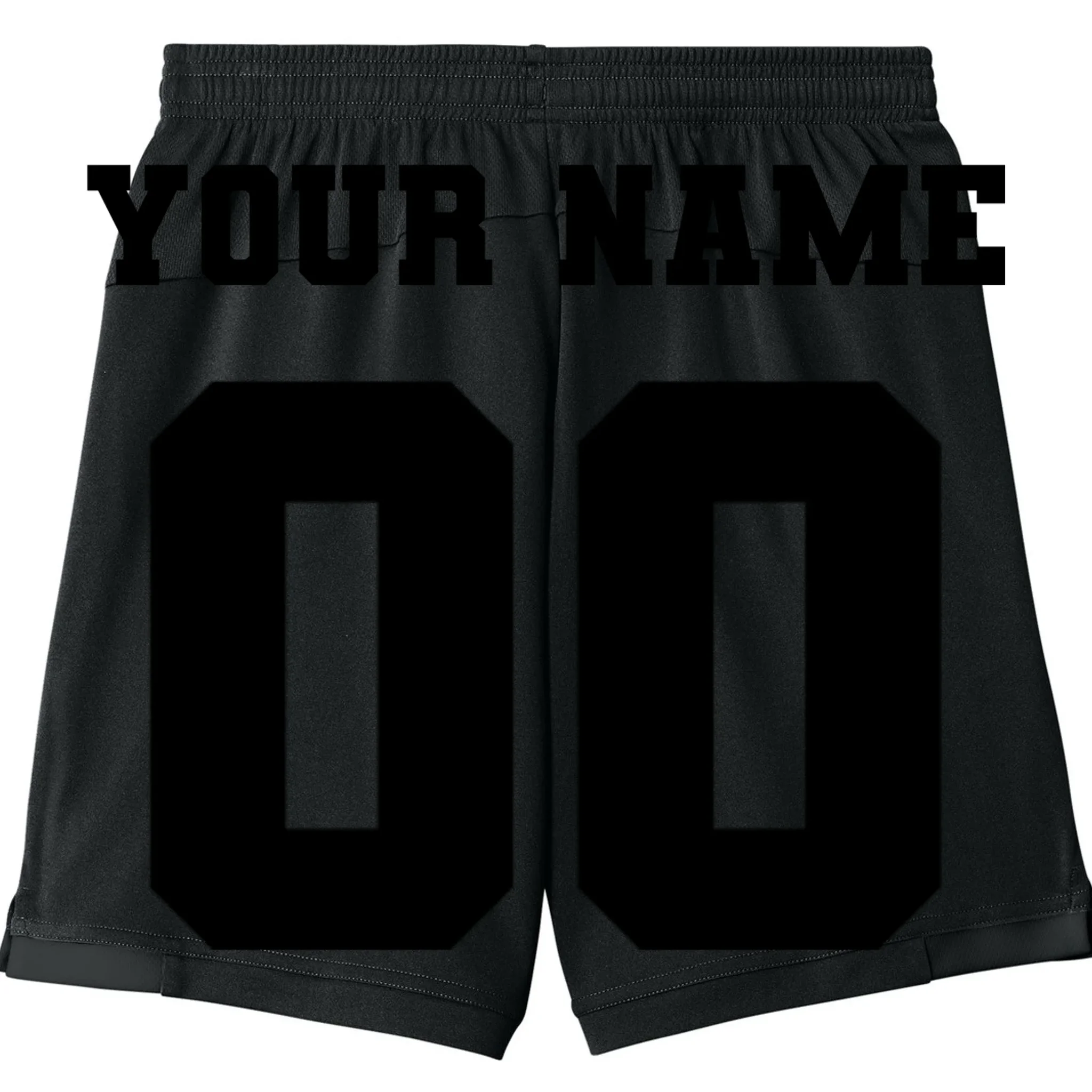 Your Name 00 Custom Jersey Number Sports School Team Personalize Kids Shorts - Back - Close-up