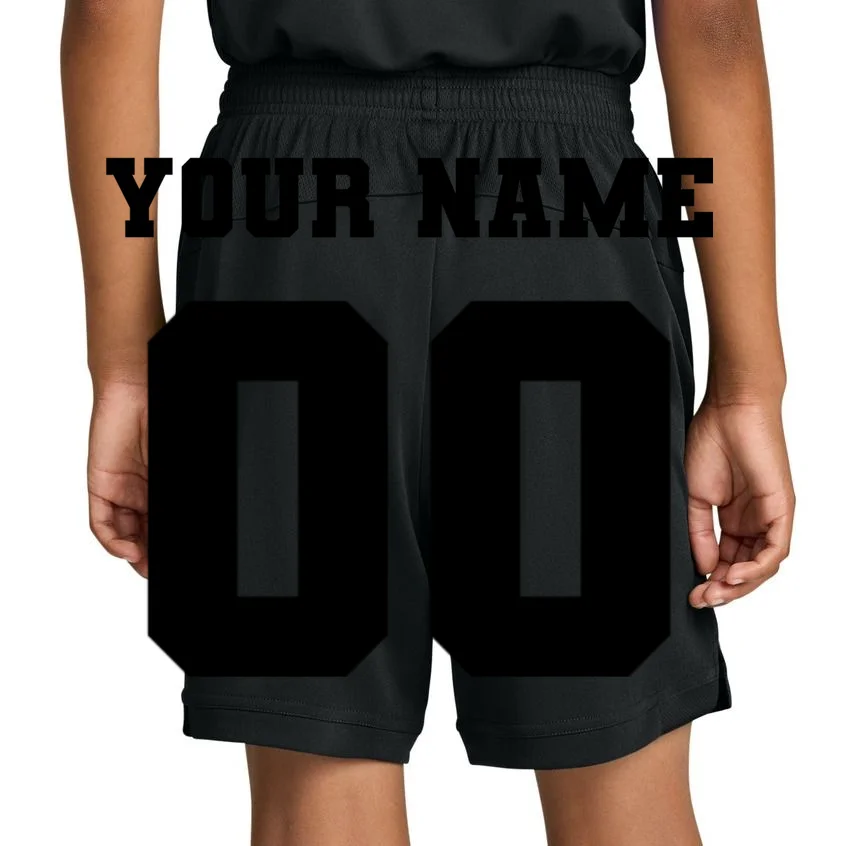 Your Name 00 Custom Jersey Number Sports School Team Personalize Kids Shorts - Back 1
