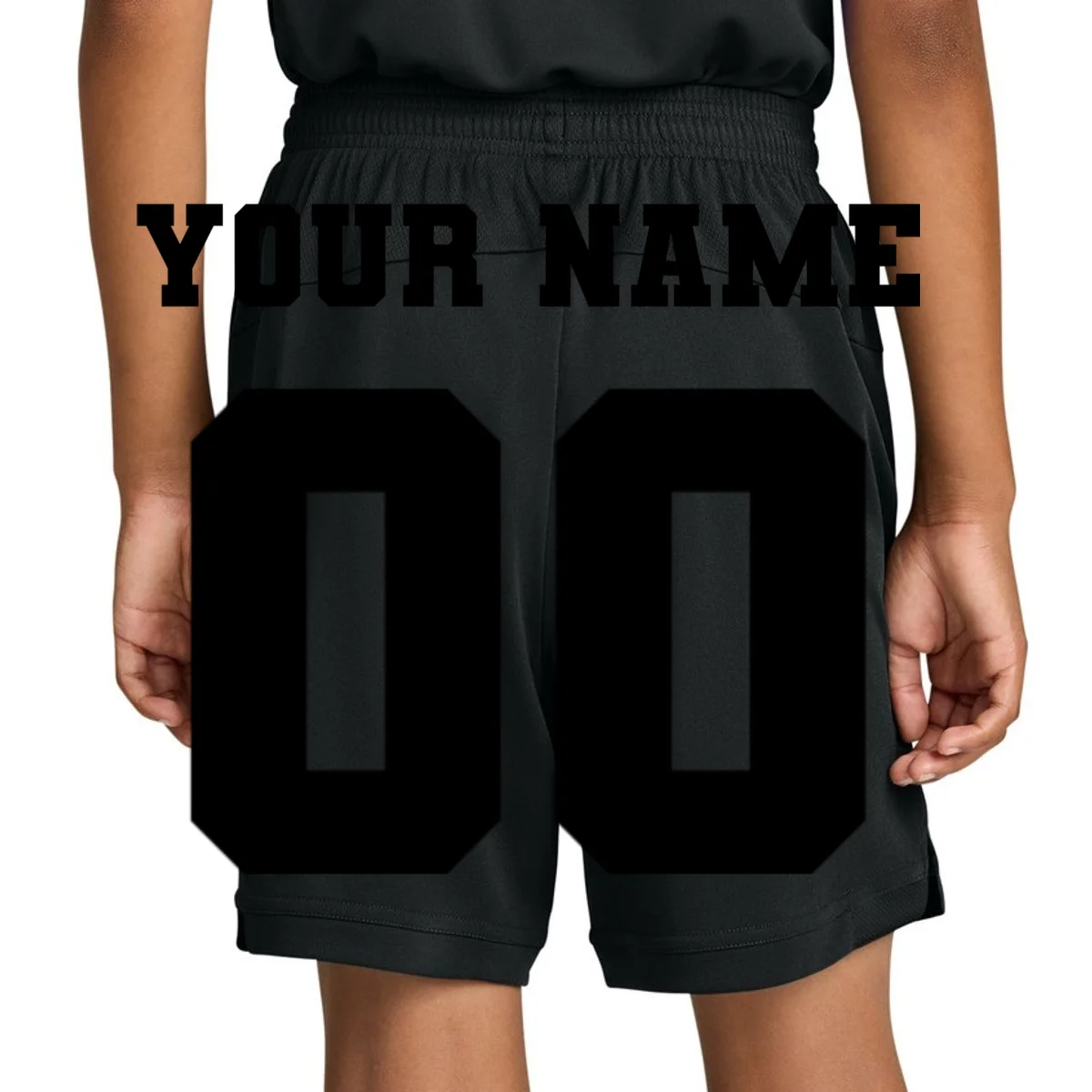 Your Name 00 Custom Jersey Number Sports School Team Personalize Kids Shorts - Back 1