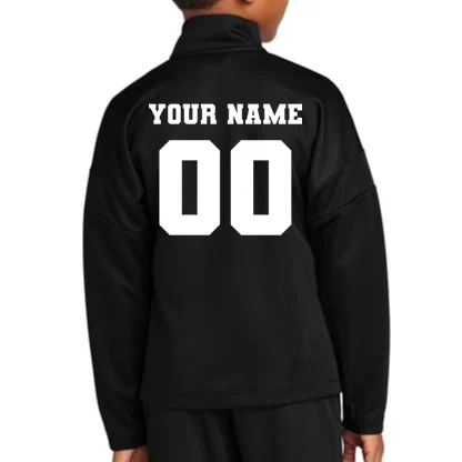 Your Name 00 Custom Jersey Number Sports School Team Personalize Kids Jacket - Back - Close-up