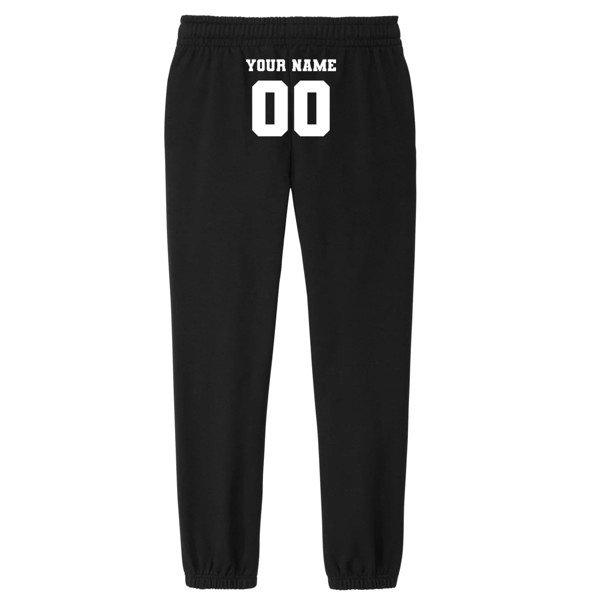 Your Name 00 Custom Jersey Number Sports School Team Personalize Women's Fleece Sweatpants - Back - Close-up