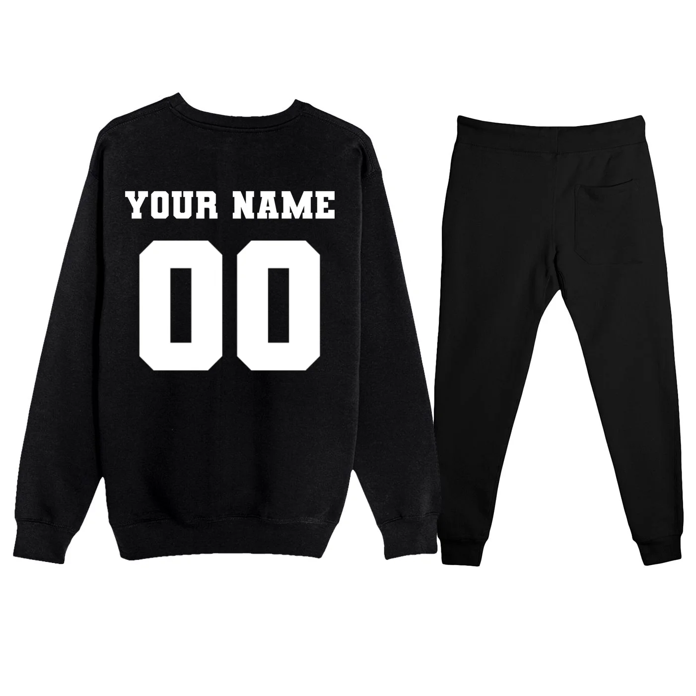 Your Name 00 Custom Jersey Number Sports School Team Personalize Men's Sweatsuit - Back - Close-up