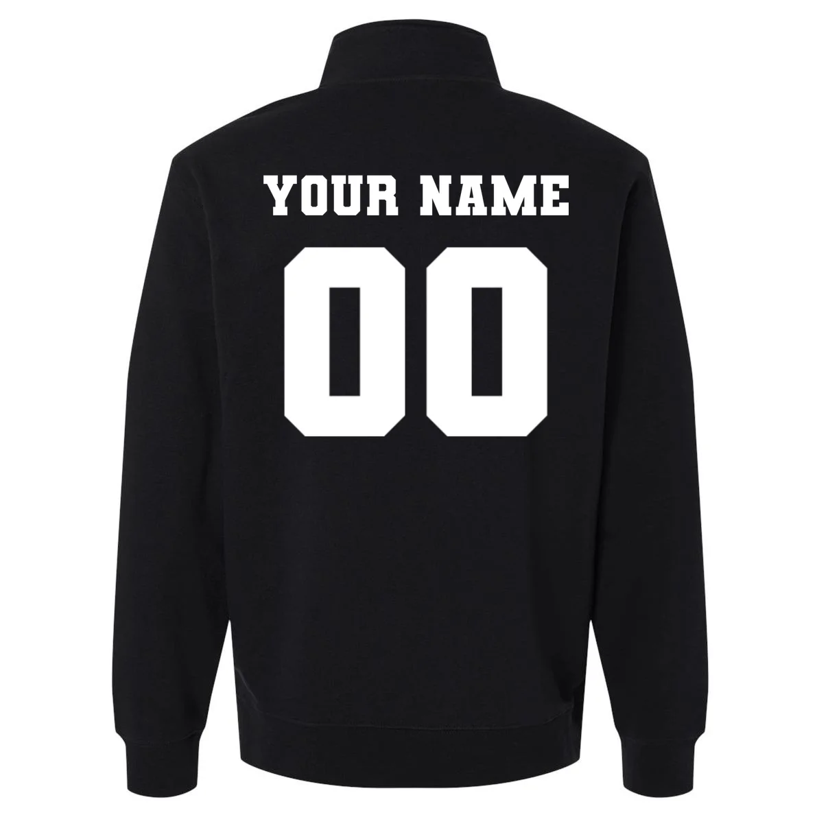 Your Name 00 Custom Jersey Number Sports School Team Personalize Men's Pullover Quarter Zip - Back - Close-up