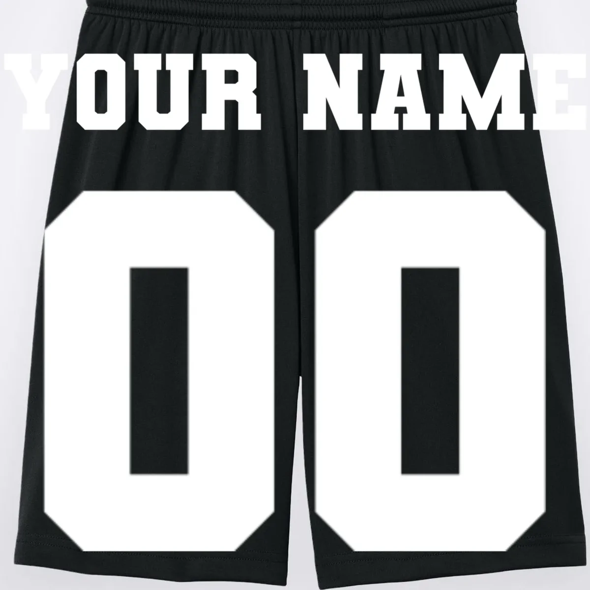 Your Name 00 Custom Jersey Number Sports School Team Personalize Men's Shorts - Back - Close-up