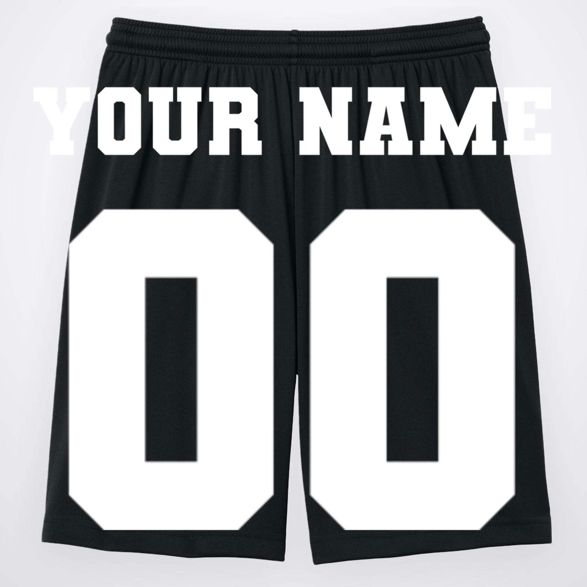 Your Name 00 Custom Jersey Number Sports School Team Personalize Men's Shorts - Back