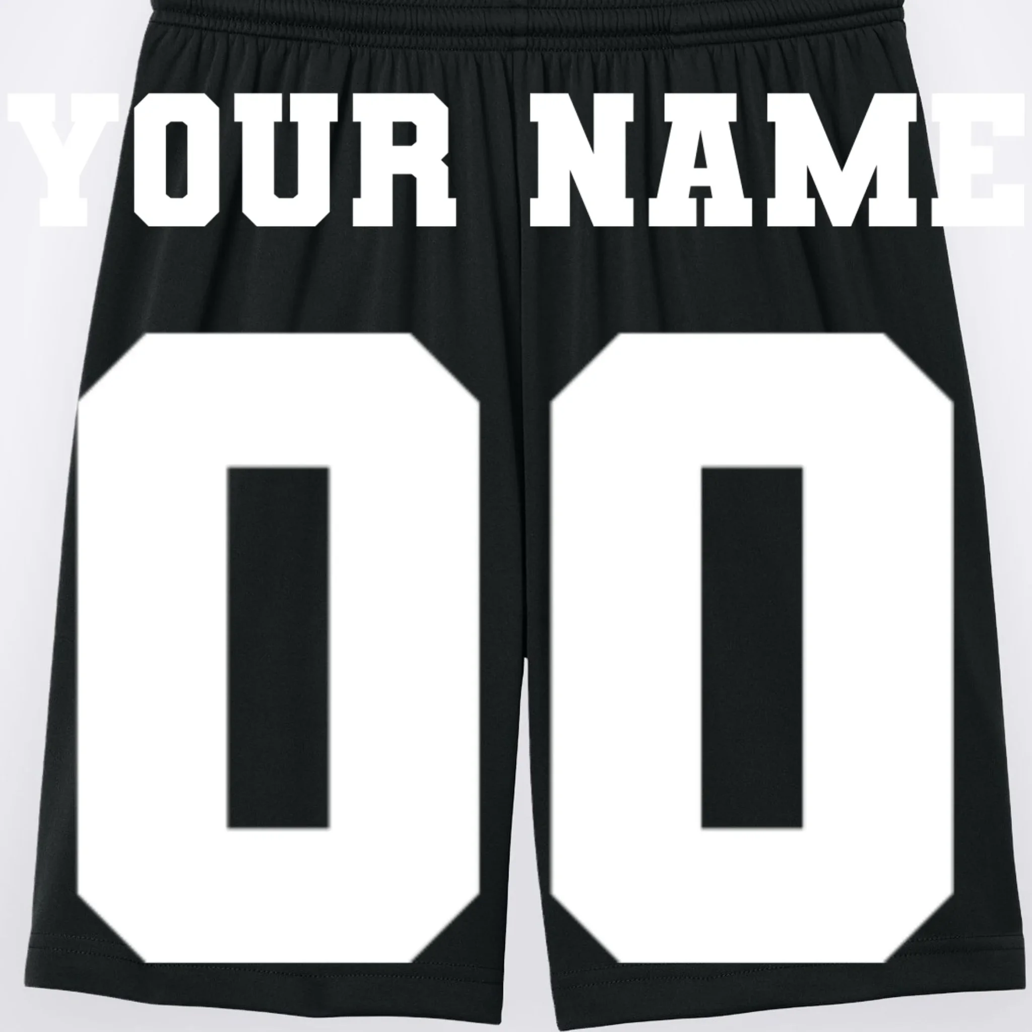 Your Name 00 Custom Jersey Number Sports School Team Personalize Men's Shorts - Back - Close-up
