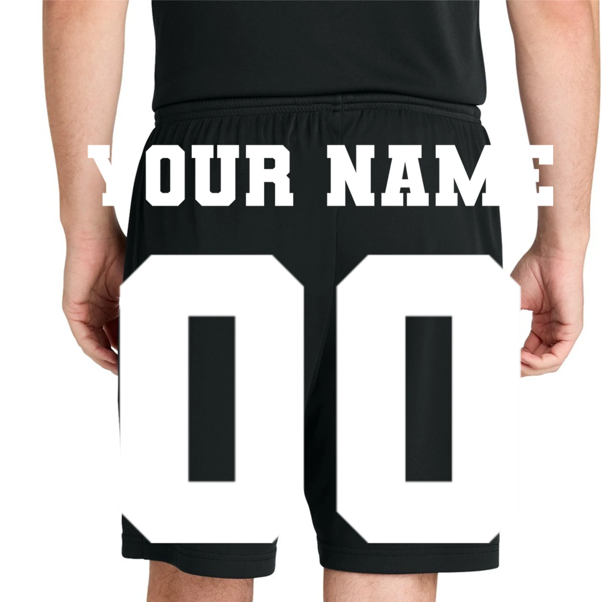 Your Name 00 Custom Jersey Number Sports School Team Personalize Men's Shorts - Back 1