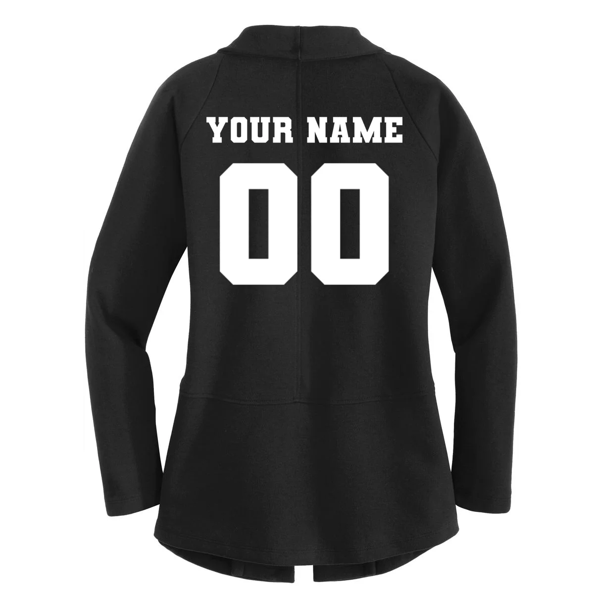 Your Name 00 Custom Jersey Number Sports School Team Personalize Women's Cardigan - Back - Close-up