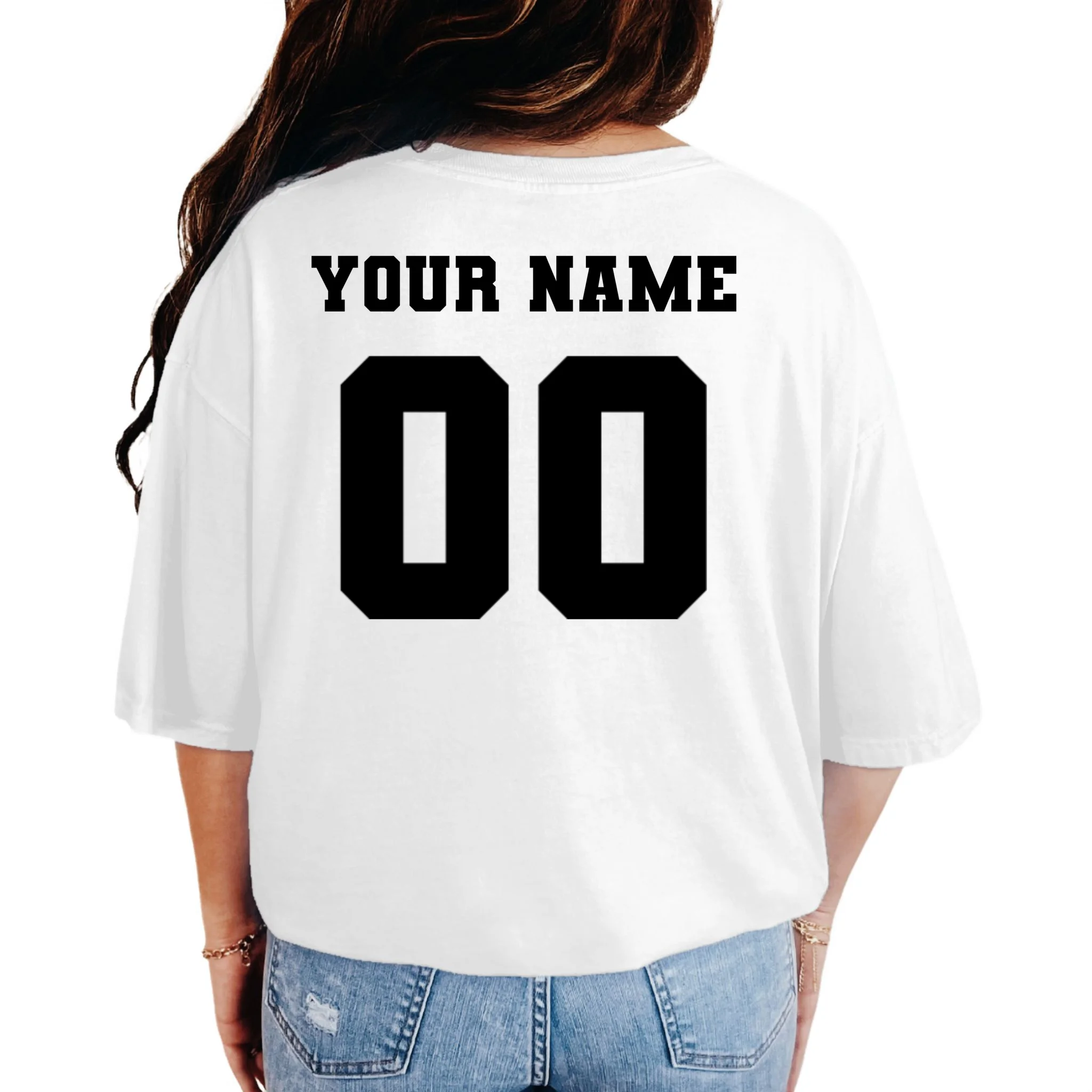 Your Name 00 Custom Jersey Number Sports School Team Personalize T-Shirt - Back